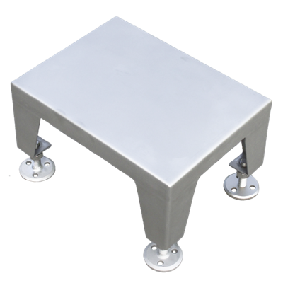 SS Pump Stand, Sand Blasted 400 x 300mm inc 4 feet